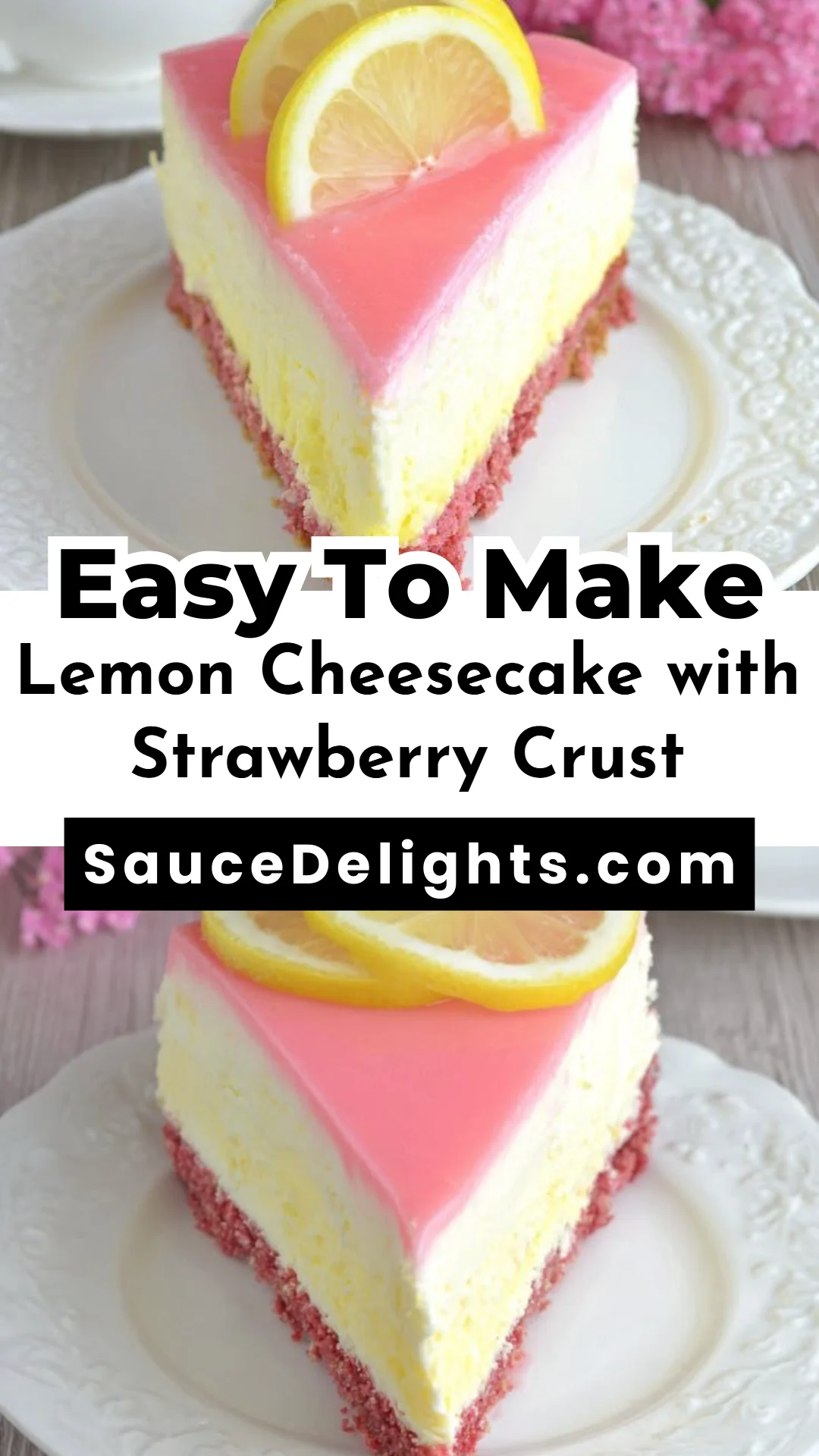 Lemon Cheesecake with Strawberry Crust