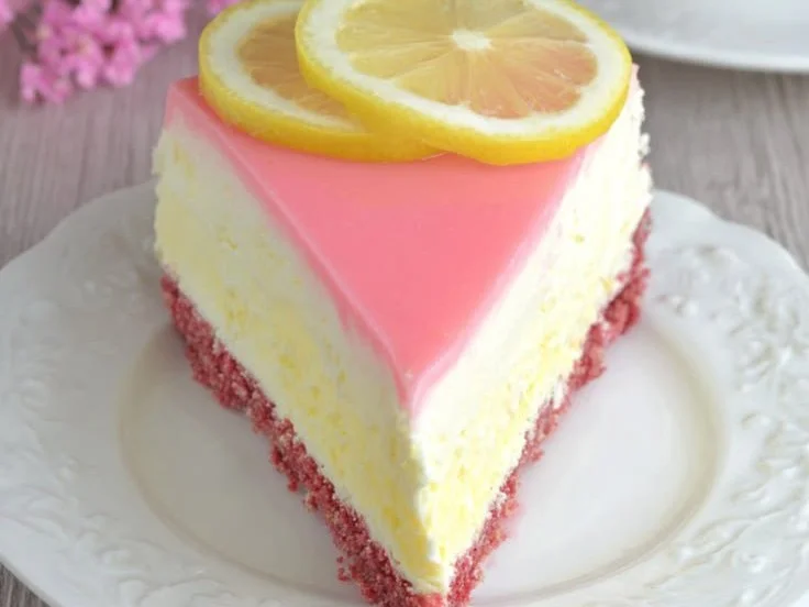 Lemon Cheesecake with Strawberry Crust