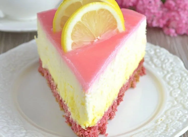 Lemon Cheesecake with Strawberry Crust