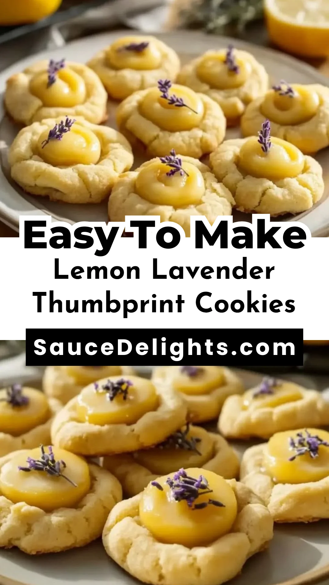 Lemon Lavender Thumbprint Cookies