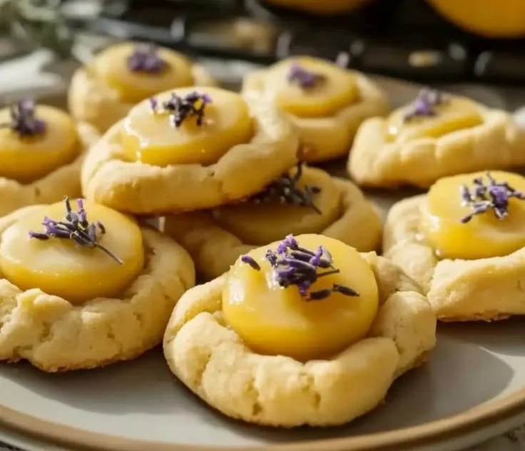 Lemon Lavender Thumbprint Cookies