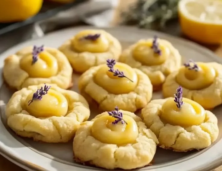 Lemon Lavender Thumbprint Cookies