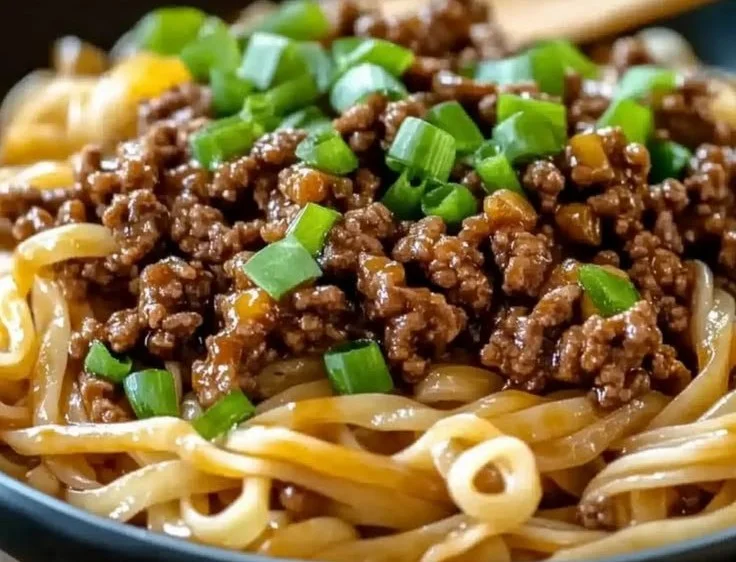 Mongolian Ground Beef Noodles