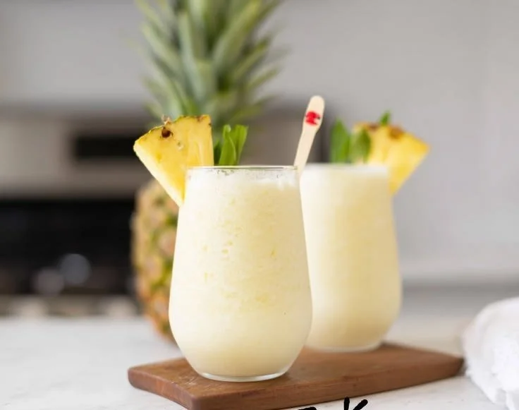 Delicious Pina Colada mocktail featuring coconut and pineapple ingredients