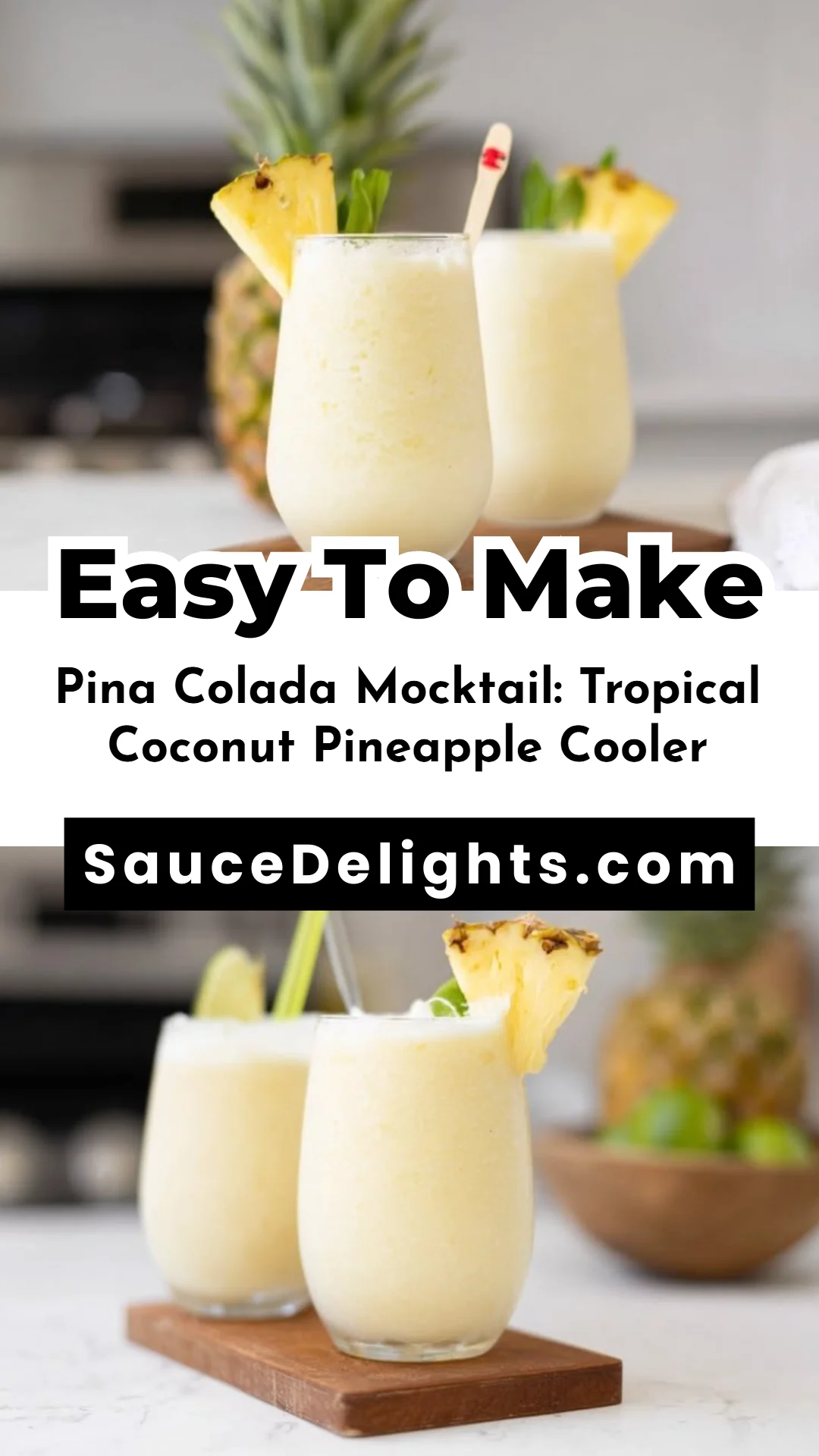Pina Colada Mocktail: Tropical Coconut Pineapple Cooler
