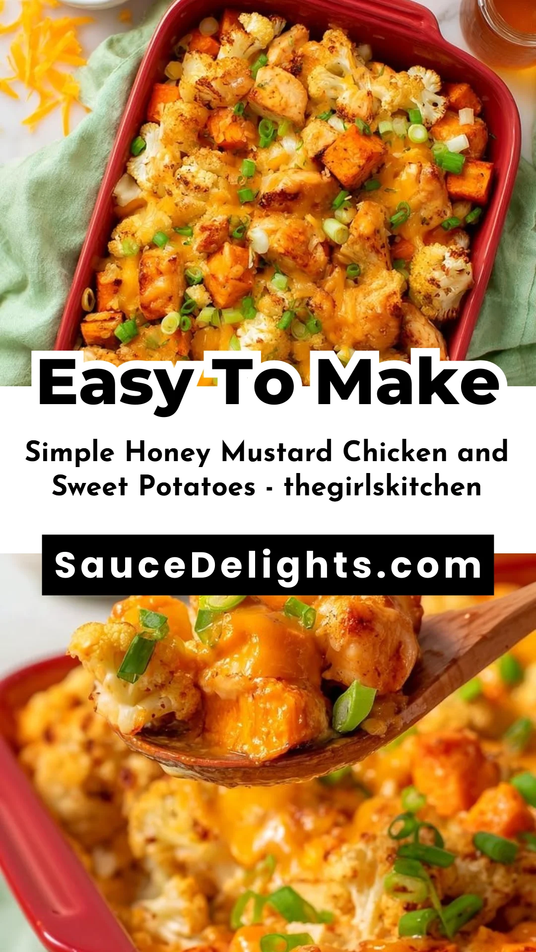 Simple Honey Mustard Chicken and Sweet Potatoes - thegirlskitchen