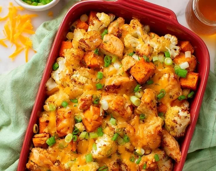 Simple Honey Mustard Chicken and Sweet Potatoes - thegirlskitchen