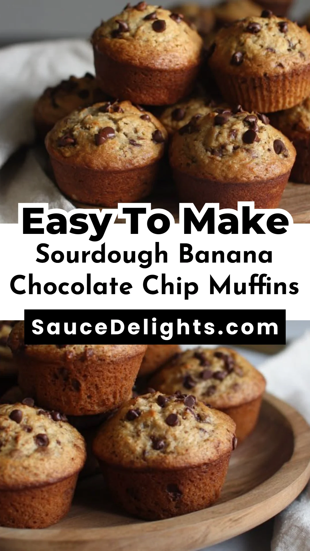 Sourdough Banana Chocolate Chip Muffins
