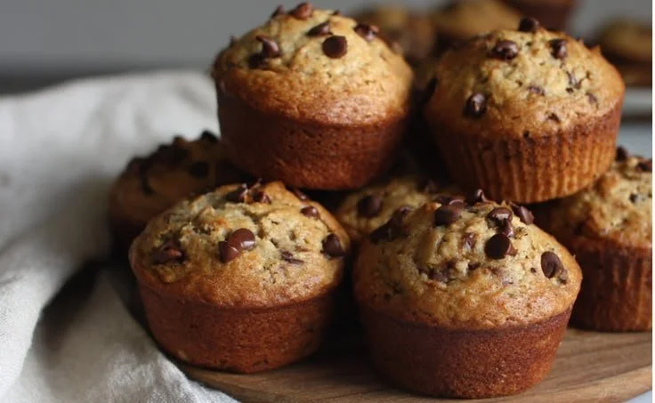 Sourdough Banana Chocolate Chip Muffins