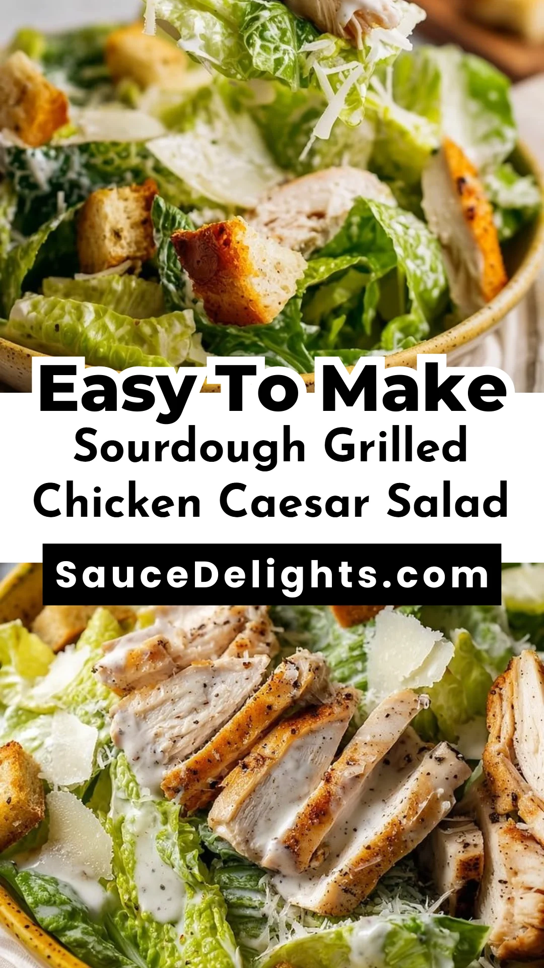Sourdough Grilled Chicken Caesar Salad