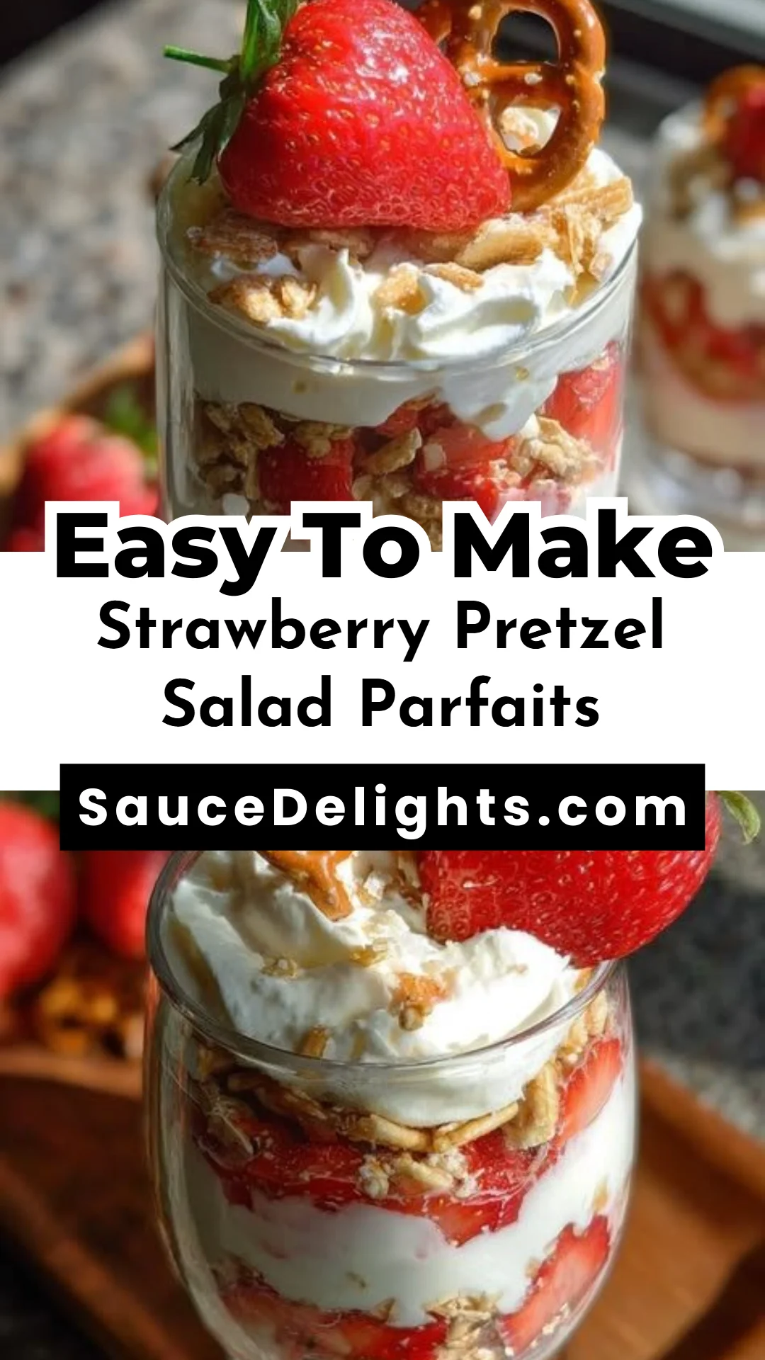 Strawberry Pretzel Salad Parfaits