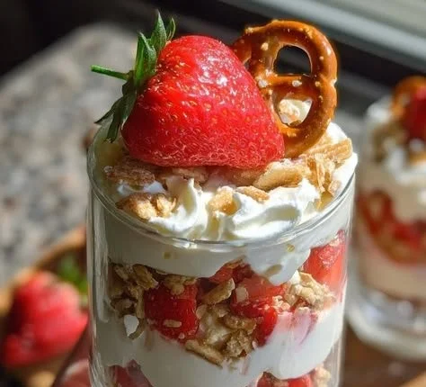 Strawberry Pretzel Salad Parfaits