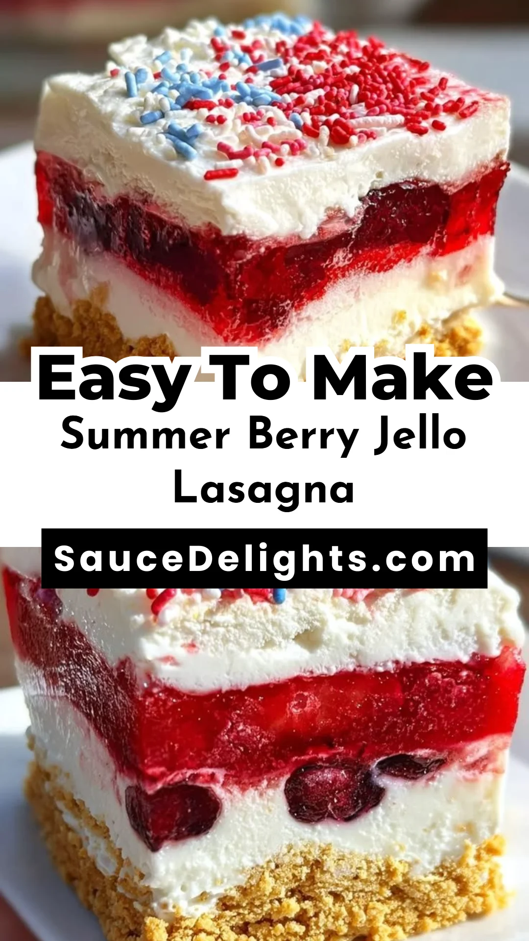 Summer Berry Jello Lasagna