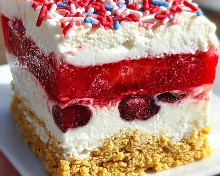 Summer Berry Jello Lasagna