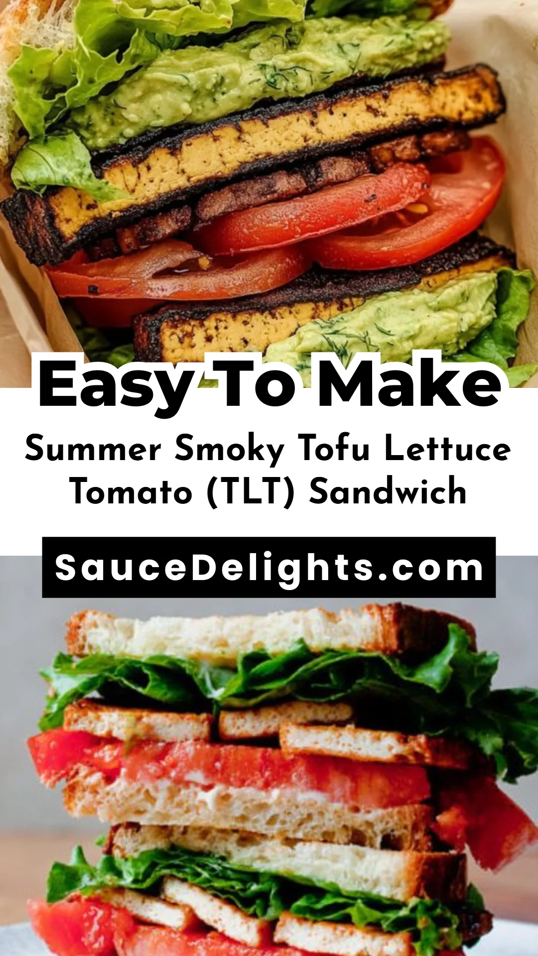 Summer Smoky Tofu Lettuce Tomato (TLT) Sandwich