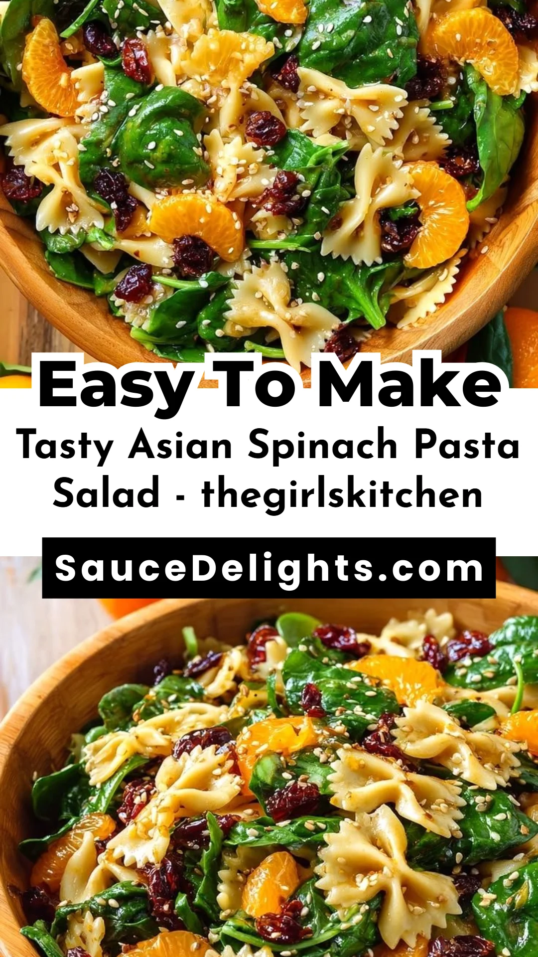 Tasty Asian Spinach Pasta Salad - thegirlskitchen