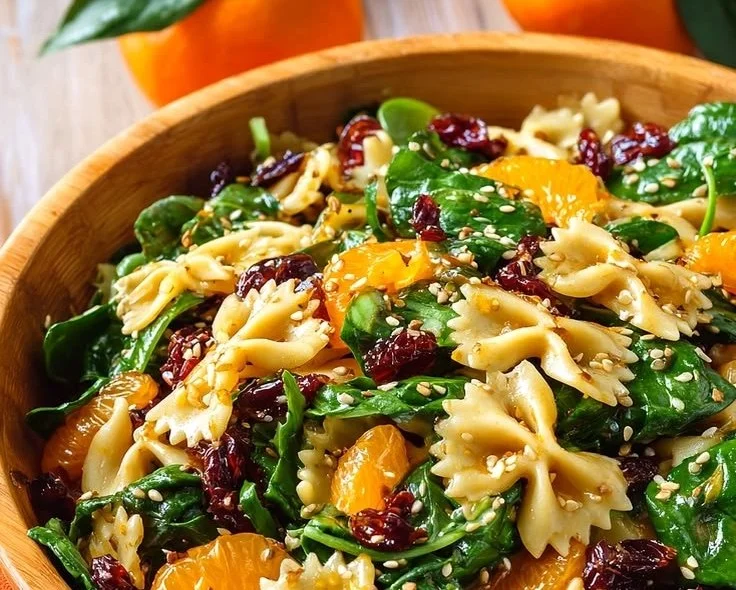 Tasty Asian Spinach Pasta Salad - thegirlskitchen