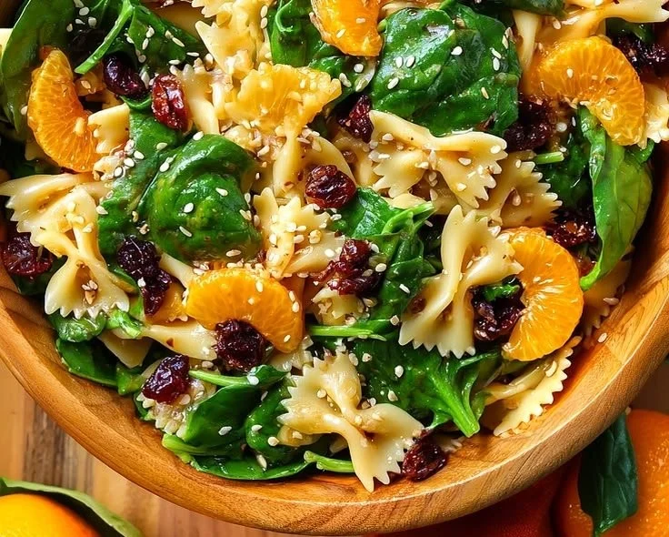 Tasty Asian Spinach Pasta Salad - thegirlskitchen