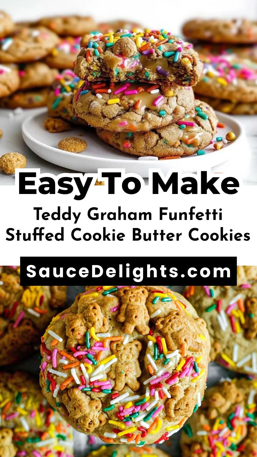 Teddy Graham Funfetti Stuffed Cookie Butter Cookies