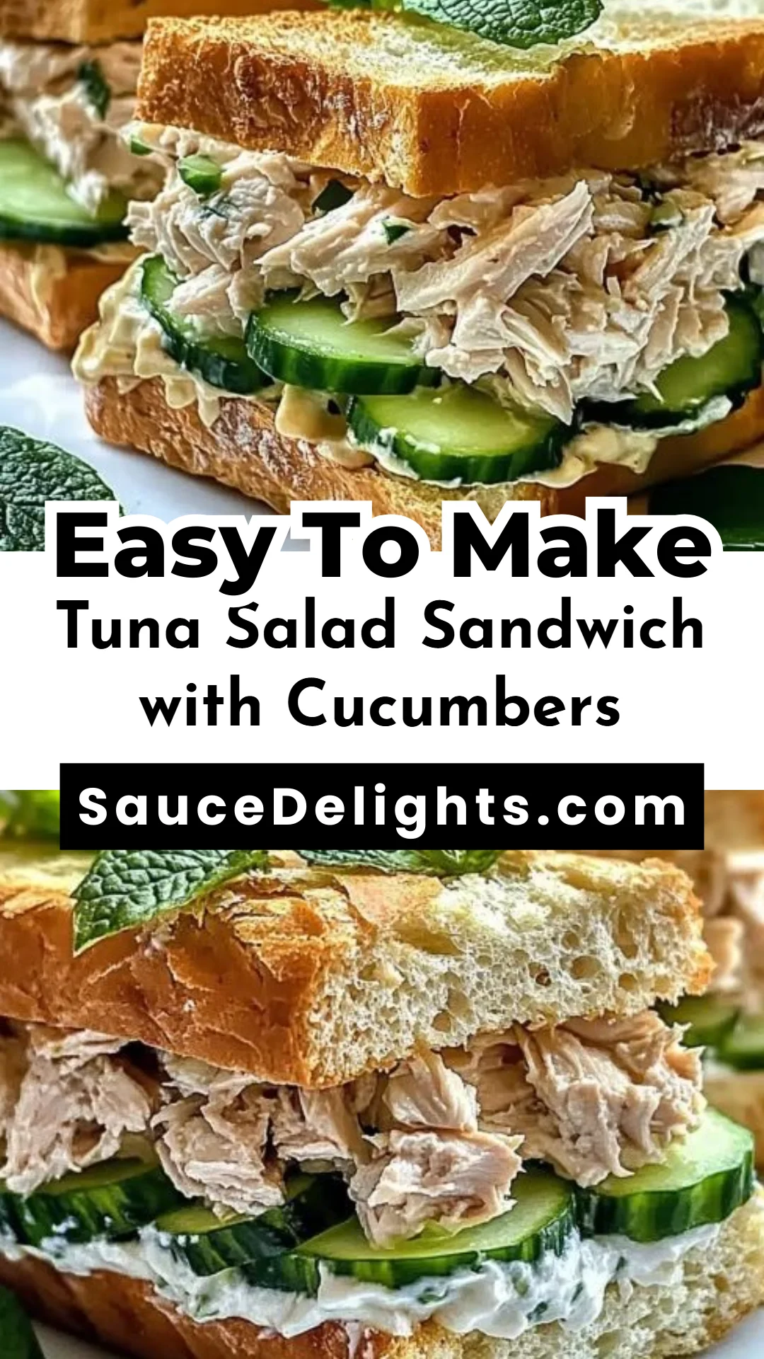Tuna Salad Sandwich with Cucumbers