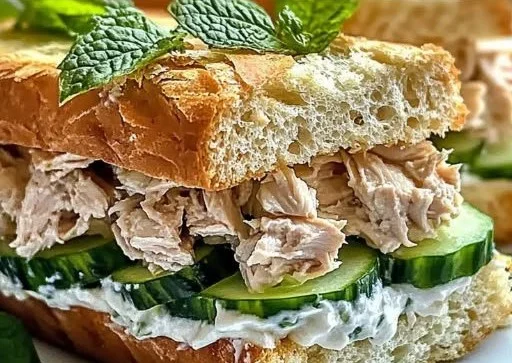Tuna Salad Sandwich with Cucumbers