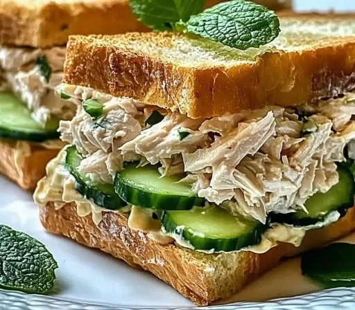 Tuna Salad Sandwich with Cucumbers