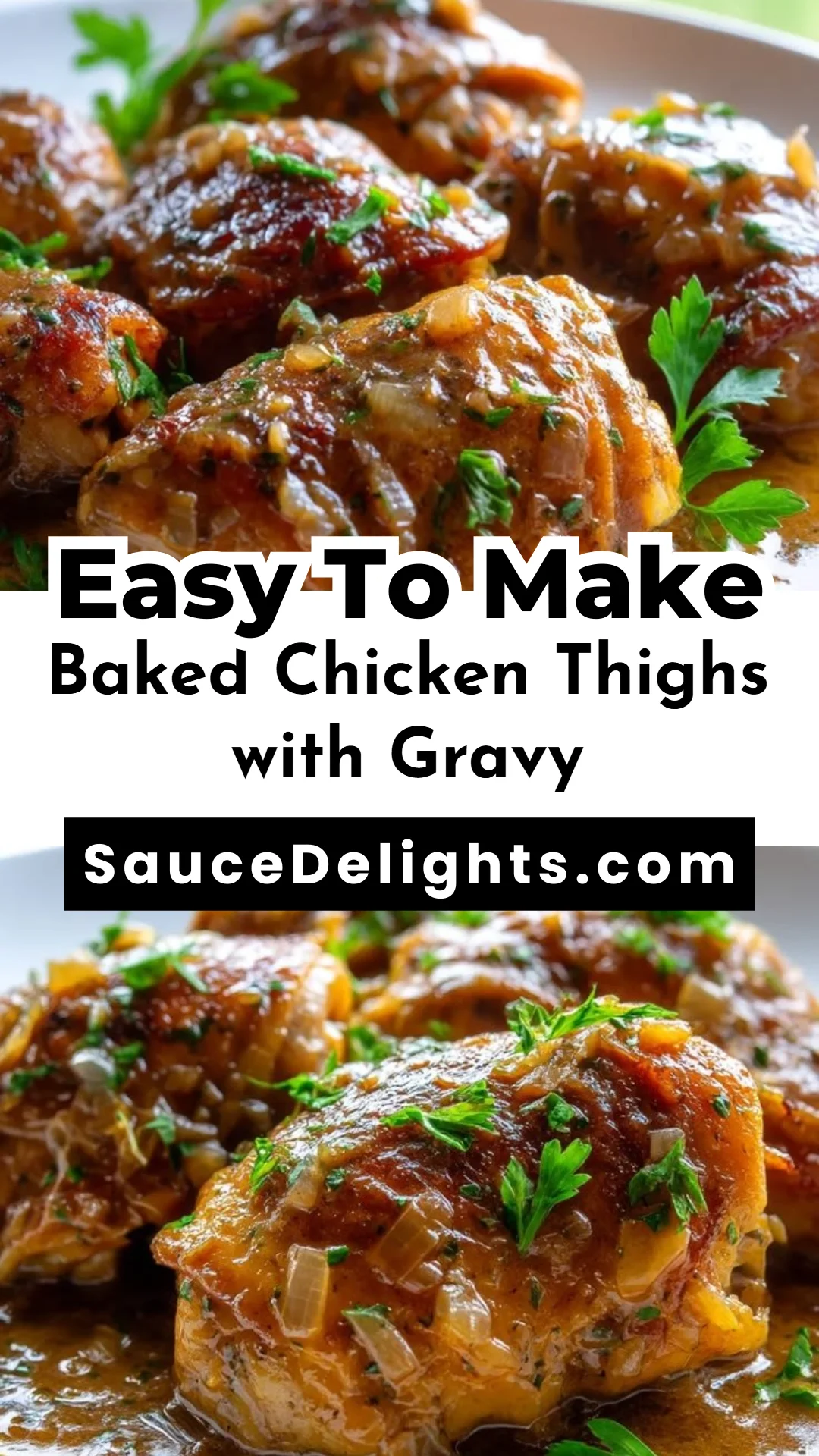 Baked Chicken Thighs with Gravy