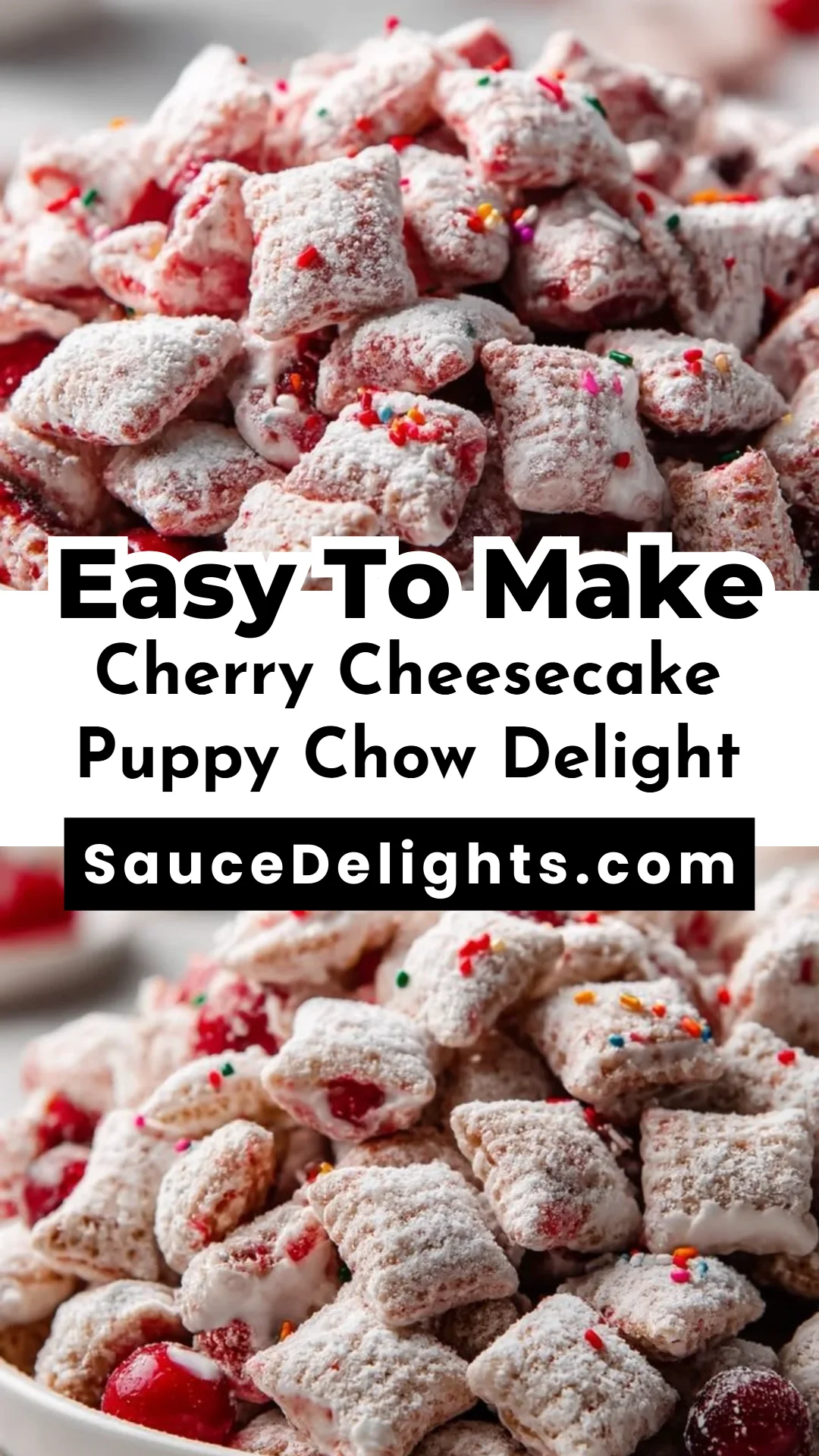 Cherry Cheesecake Puppy Chow Delight