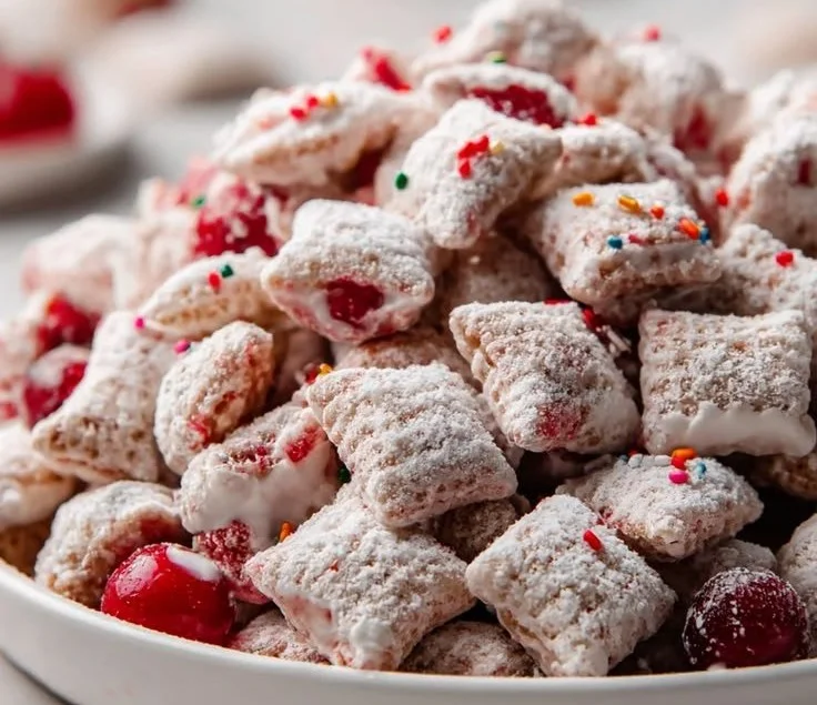 Cherry Cheesecake Puppy Chow Delight