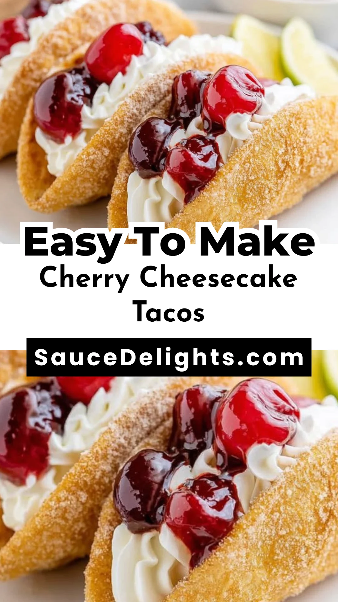 Cherry Cheesecake Tacos