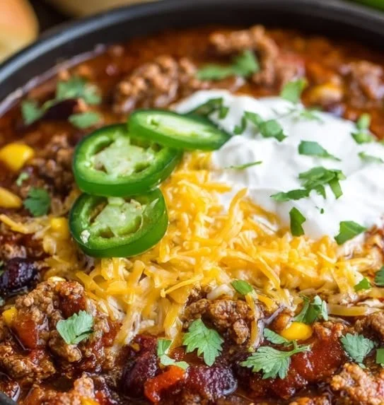 Delicious Crockpot Chili Recipe prepared with fresh ingredients