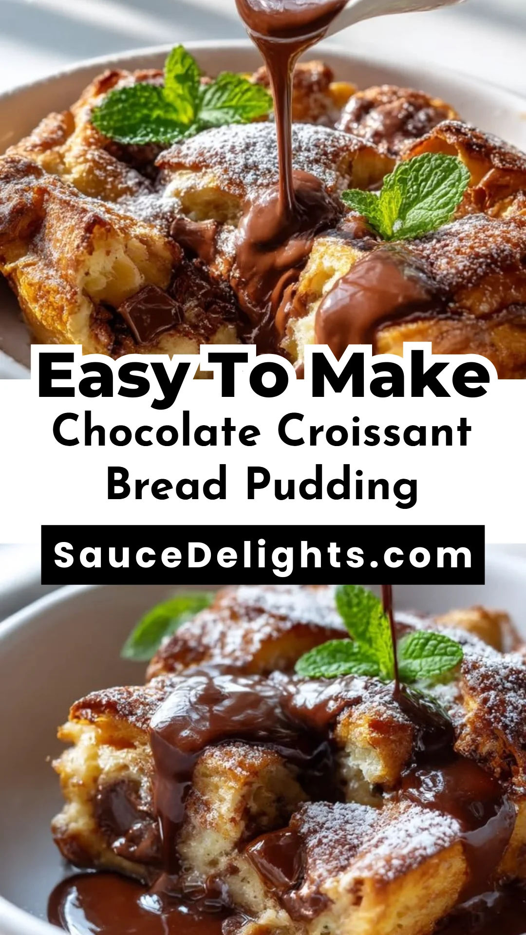 Chocolate Croissant Bread Pudding