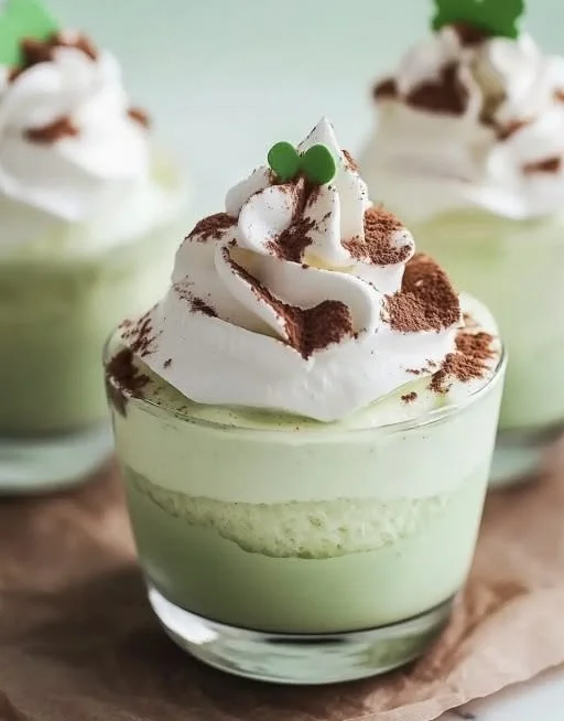 Deliciously Healthy Shamrock Shake Pudding Cups