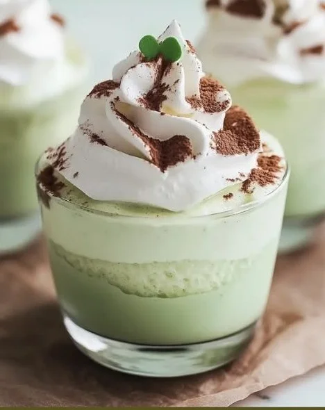 Deliciously Healthy Shamrock Shake Pudding Cups