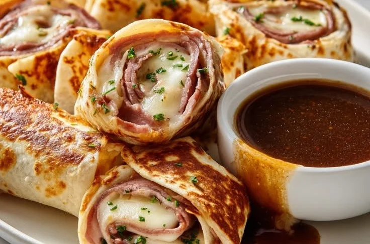 French Dip Tortilla Roll Ups