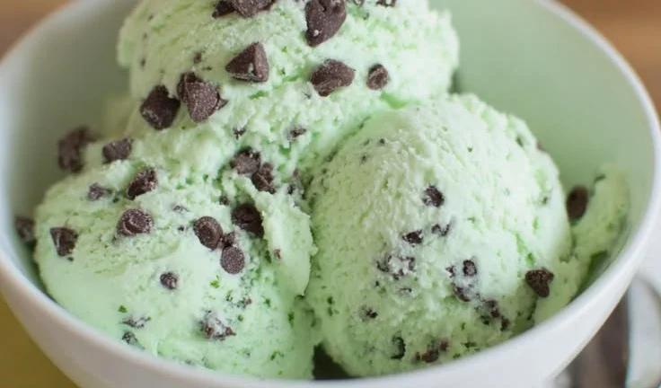 Homemade Mint Chocolate Chip Ice Cream