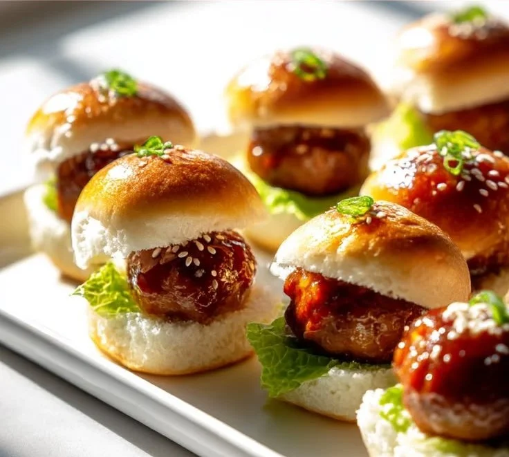 Korean BBQ Beef Meatball Sliders
