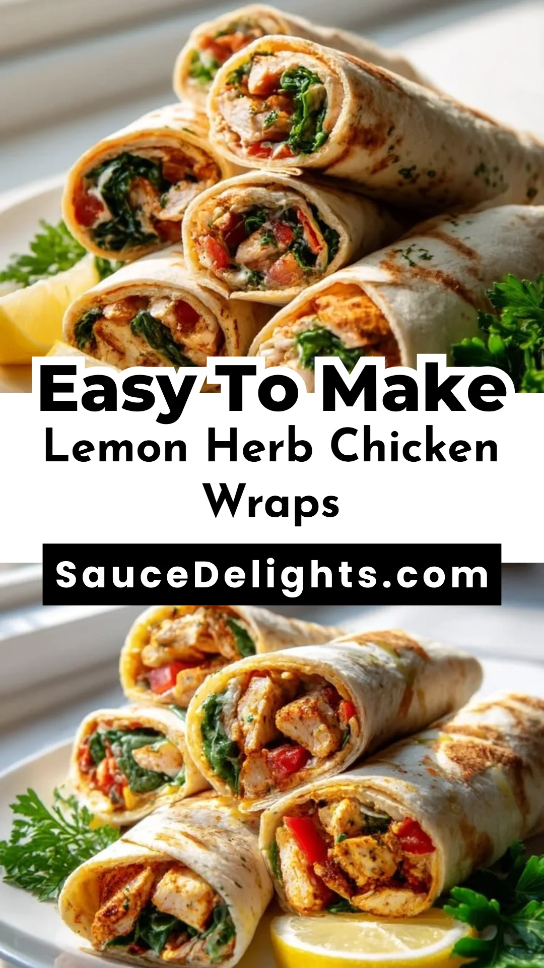 Lemon Herb Chicken Wraps