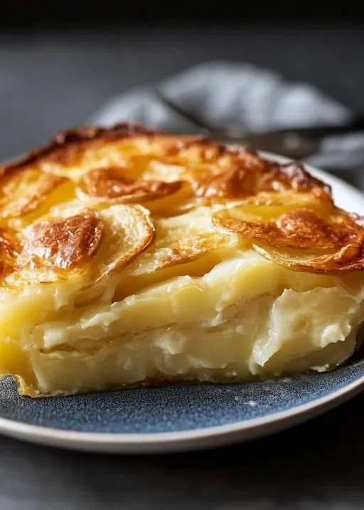Mary Berry's creamy dauphinoise potatoes recipe with layers of potatoes and cheese