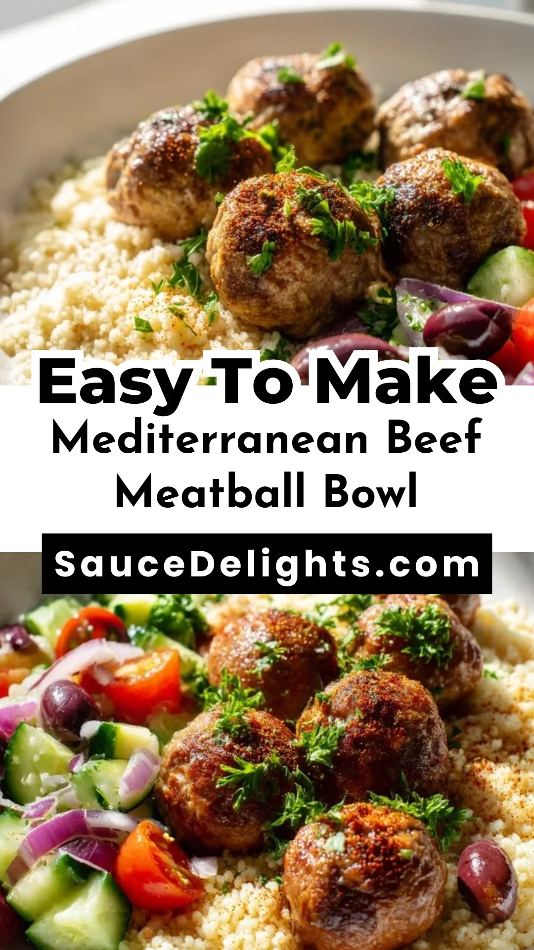 Mediterranean Beef Meatball Bowl