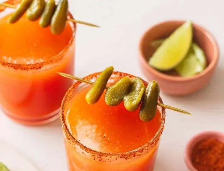 Refreshing Michelada Mocktail with lime, spice, and garnishes in a glass