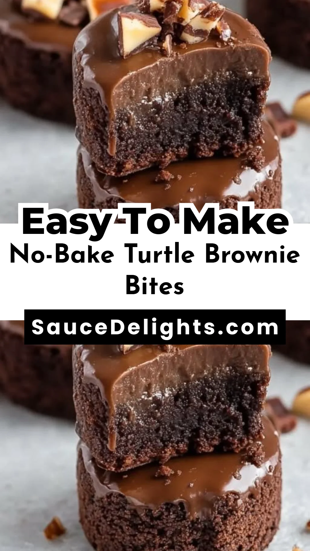 No-Bake Turtle Brownie Bites