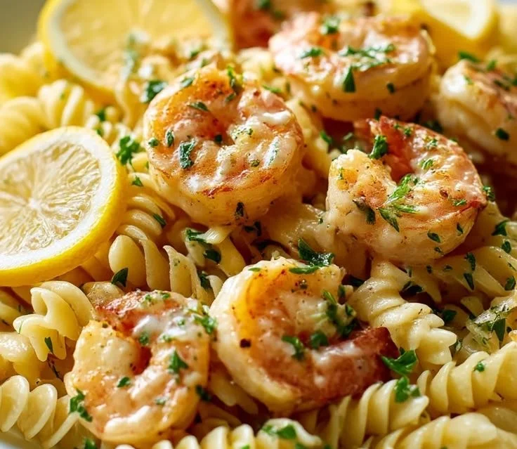 Shrimp Lemon Garlic Pasta Salad