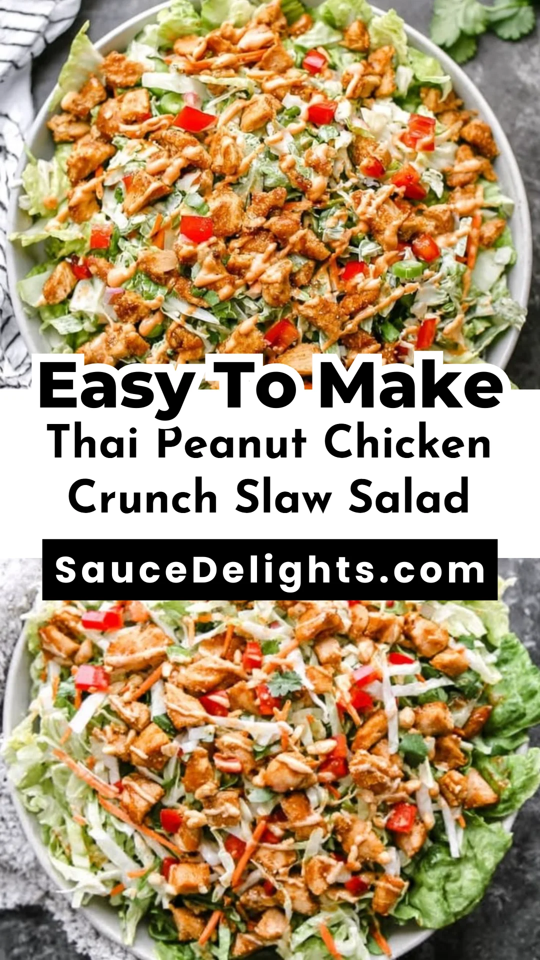 Thai Peanut Chicken Crunch Slaw Salad