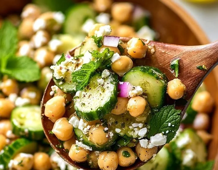 10-Minute Chickpea Cucumber Salad
