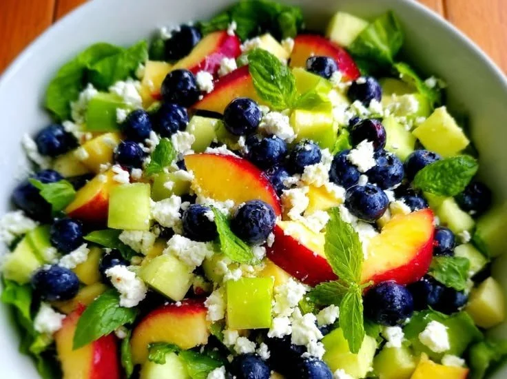Blueberry Peach Feta Salad