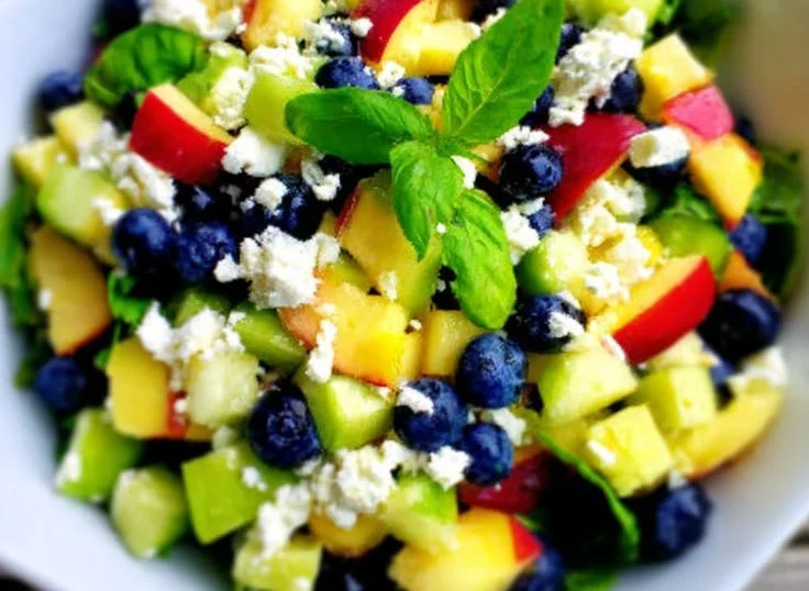 Blueberry Peach Feta Salad