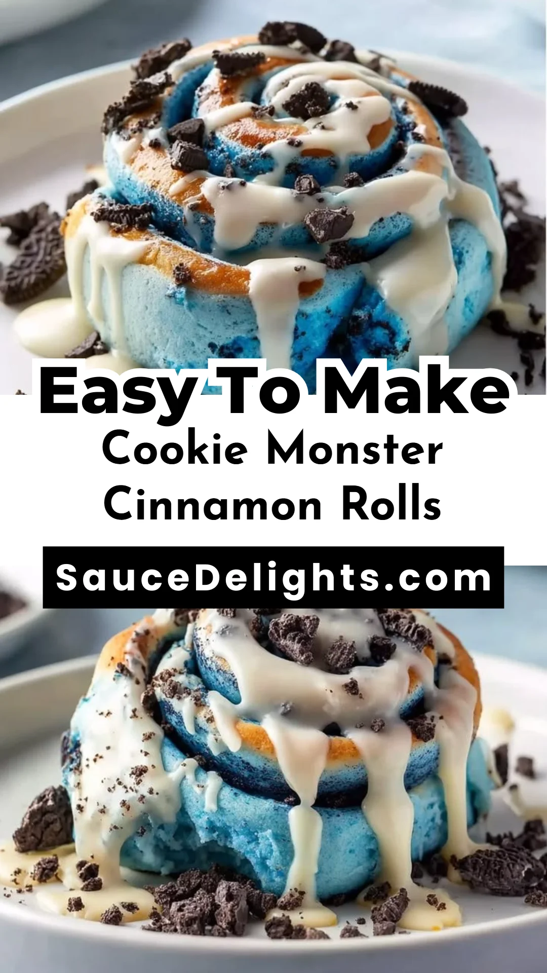 Cookie Monster Cinnamon Rolls