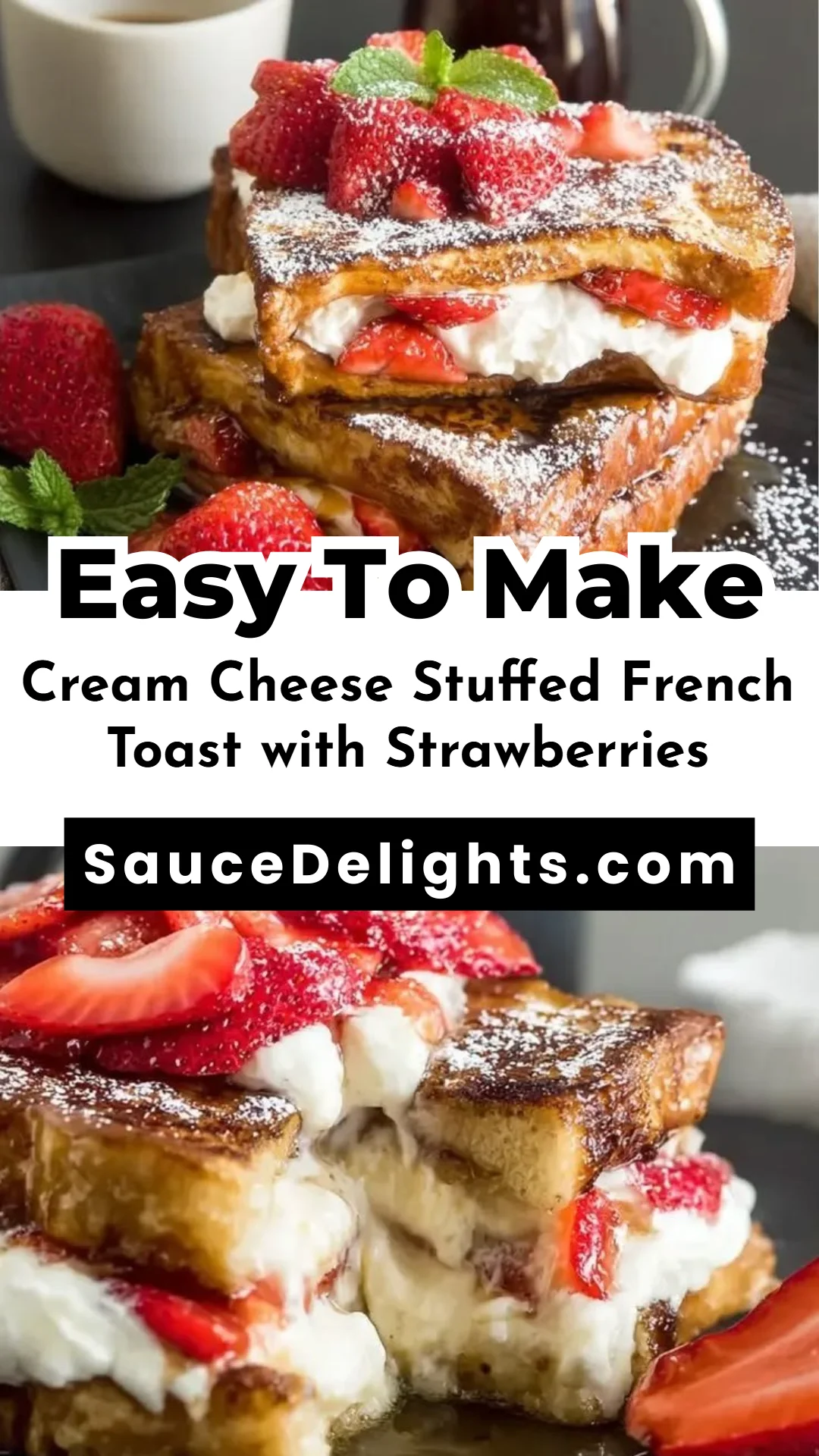 Cream Cheese Stuffed French Toast with Strawberries