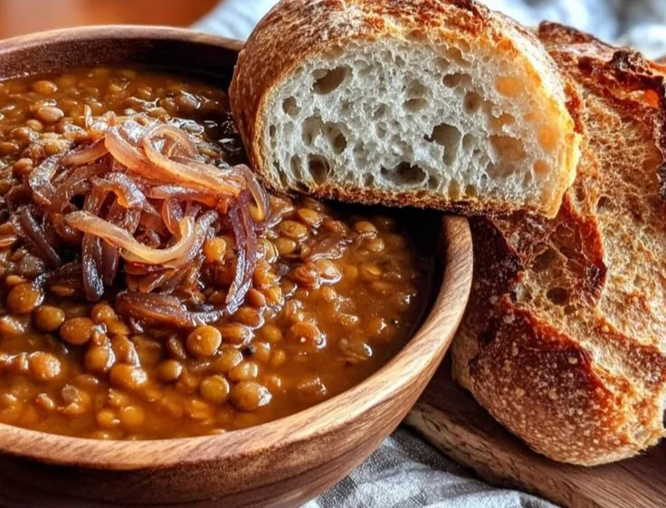 Easy Vegan Caramelized Onion Lentil Soup